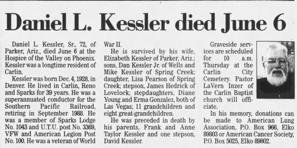 Obituary for Daniel L. Kessler (Aged 72)